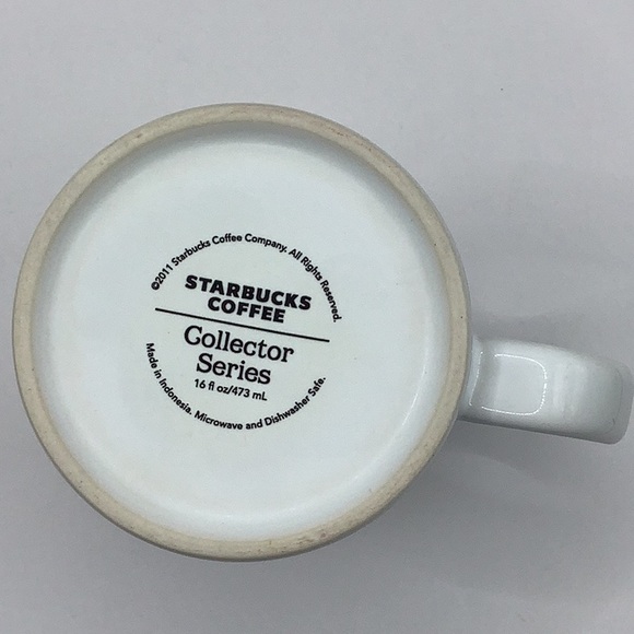 Starbucks Semarang Indonesia Mug Collector Series 2011 White Blue Coffee Tea - Picture 2 of 7